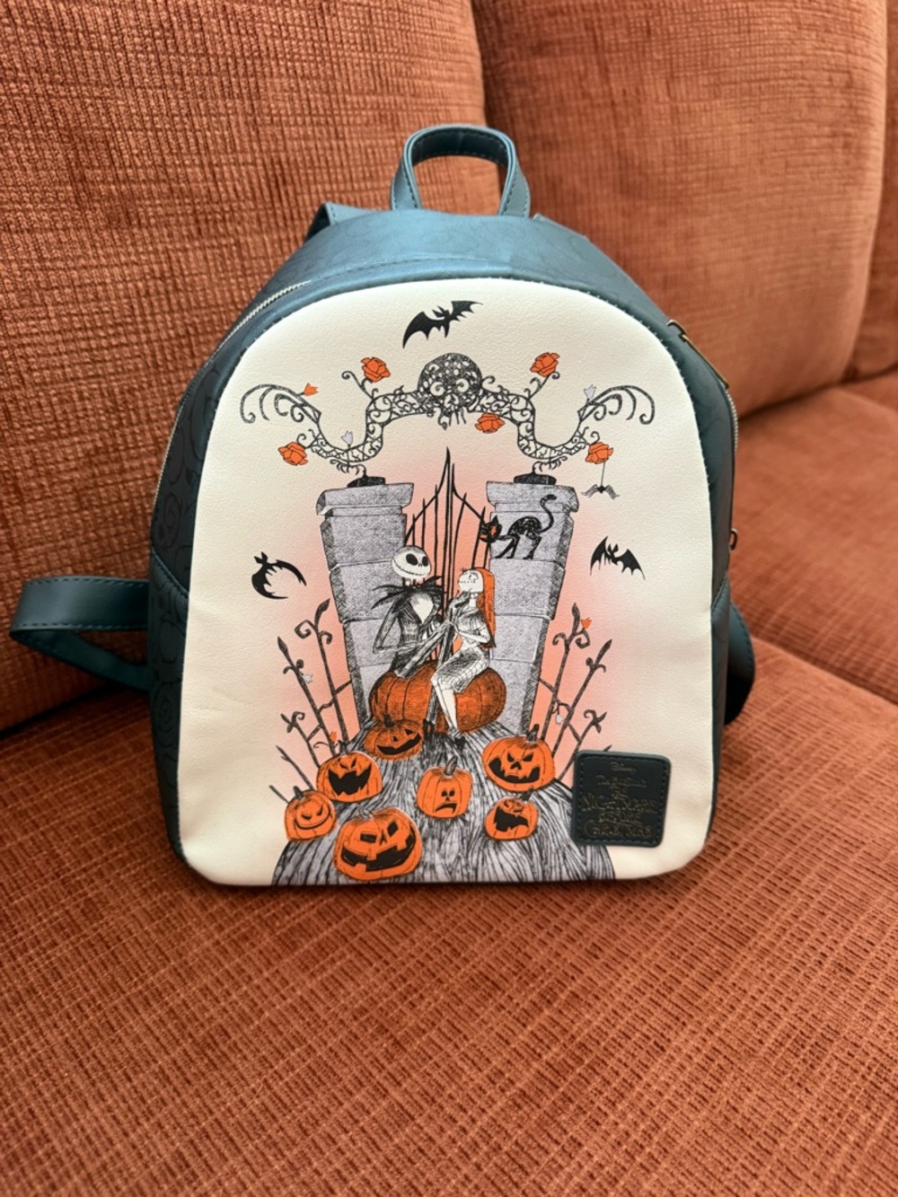 Loungefly Orange Interior Mini Backpack with Gray Exterior